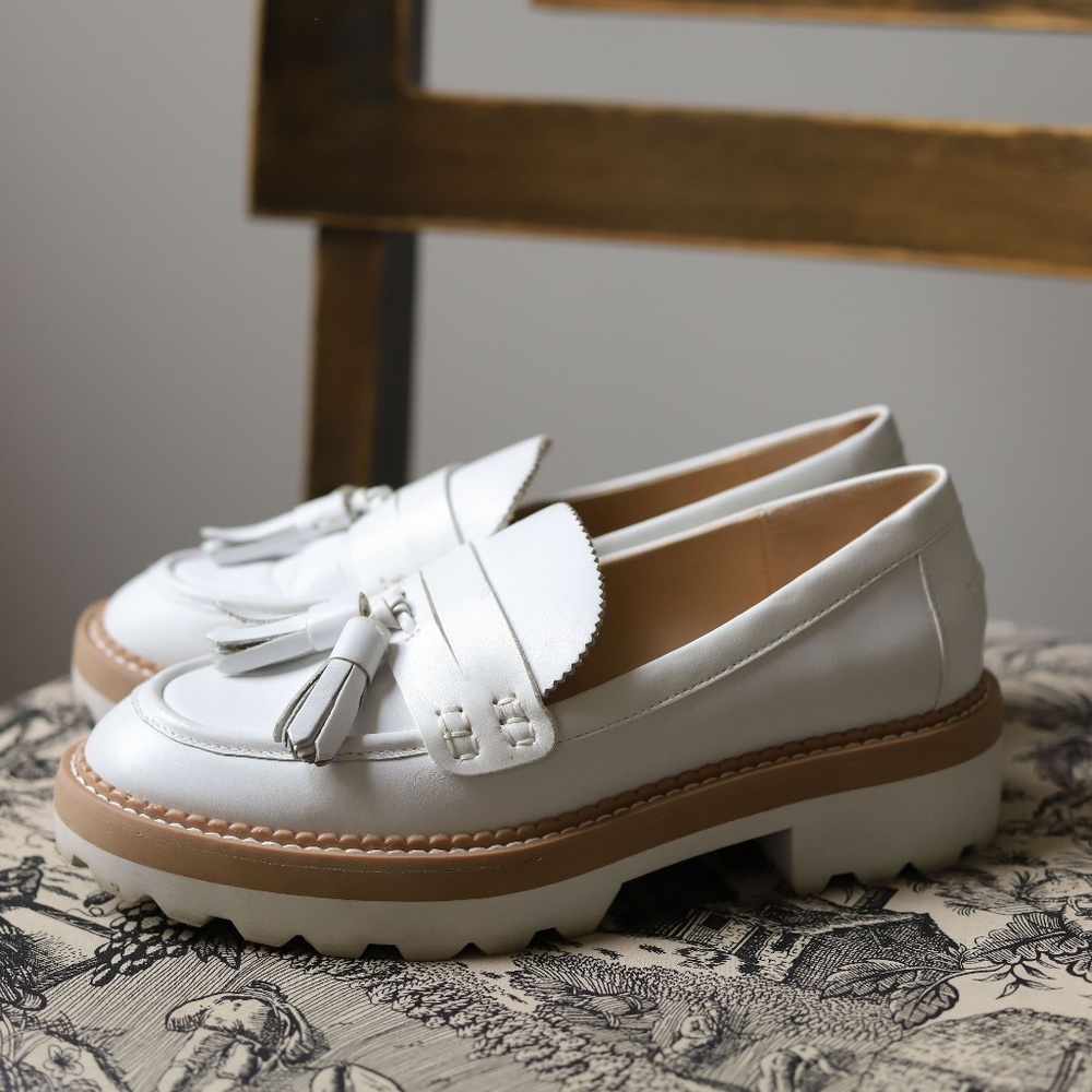 Zara White Chunky Loafers